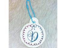Stickdatei - ITH Anhänger Schleifchen Monogram D